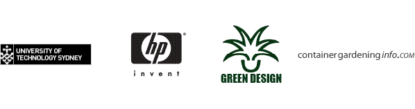 sponsor logos UTS HP Green Design Gardening Info